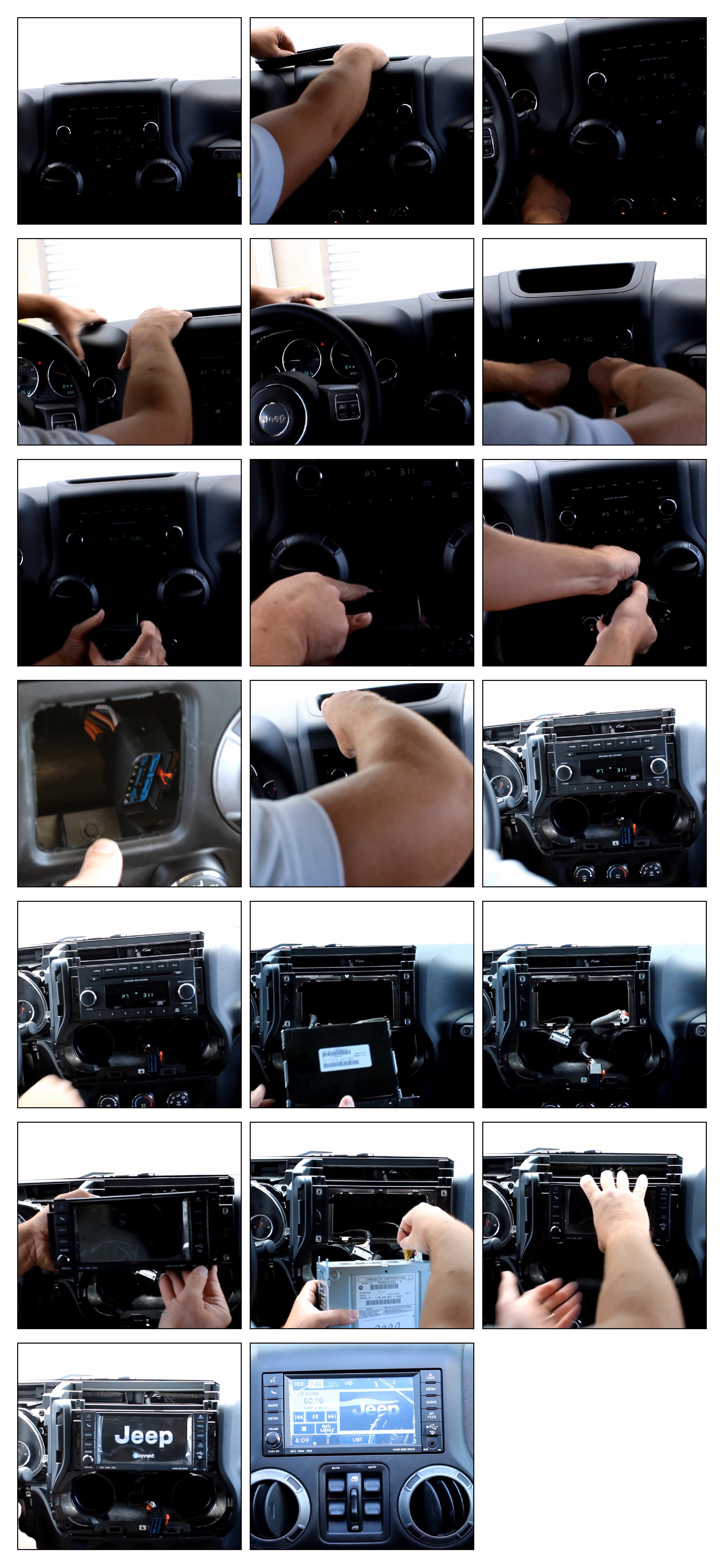 Installation autoradio Jeep Wrangler